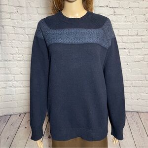 NWT New Progetto Uomo Navy Wool Cashmere Sweater Size L Made in Italy